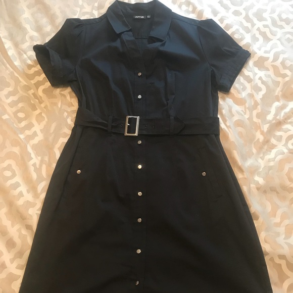 Apt 9 black shirt dress with belt - Picture 1 of 4